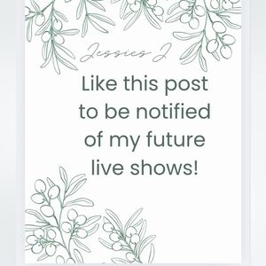 Like this post to be notified of my live shows in the future!